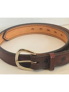 Don Hume Brown Leather Men’s Belt - Classic Casual Style Gold Buckle SZ34